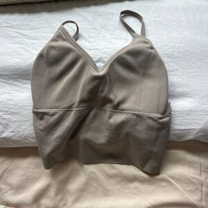 Seamless Ribbed Bralette Cami - Taupe